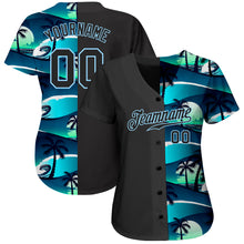 Load image into Gallery viewer, Custom 3D Pattern Design Tropical Hibiscus And Palm Trees Authentic Baseball Jersey
