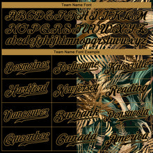 Загрузить изображение в средство просмотра галереи, Custom 3D Pattern Design Golden And Green Tropical Leaves In The Style Of Jungle And Hawaii Authentic Baseball Jersey