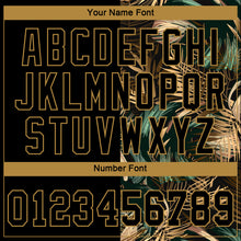 Загрузить изображение в средство просмотра галереи, Custom 3D Pattern Design Golden And Green Tropical Leaves In The Style Of Jungle And Hawaii Authentic Baseball Jersey