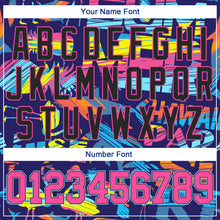 Load image into Gallery viewer, Custom 3D Pattern Design Abstract Geometric Pattern With Palm Trees Sharks Flamingo With The Words:Summer Hawaii Authentic Baseball Jersey