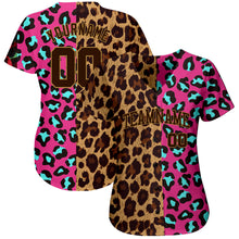 Load image into Gallery viewer, Custom 3D Pattern Design Leopard Authentic Baseball Jersey