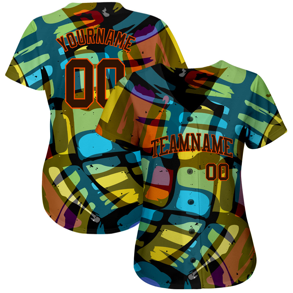 Cheap Custom 3D Pattern Design Abstract Graffiti Authentic Baseball Jersey  Free Shipping – CustomJerseysPro