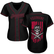 Laden Sie das Bild in den Galerie-Viewer, Custom 3D Pattern Design Soldier Skull On American Flag Authentic Baseball Jersey