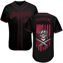 Laden Sie das Bild in den Galerie-Viewer, Custom 3D Pattern Design Soldier Skull On American Flag Authentic Baseball Jersey