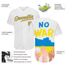 Laden Sie das Bild in den Galerie-Viewer, Custom 3D Pattern Design No War In Ukraine Authentic Baseball Jersey