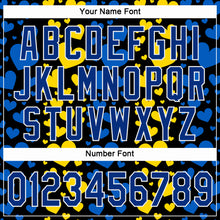 Load image into Gallery viewer, Custom 3D Pattern Design Hearts Painted In The Colors Of The Ukrainian Flag Authentic Baseball Jersey