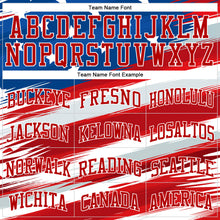 Laden Sie das Bild in den Galerie-Viewer, Custom Royal White-Red 3D American Flag Authentic Baseball Jersey