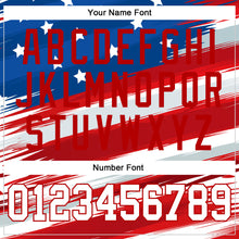 Laden Sie das Bild in den Galerie-Viewer, Custom Royal White-Red 3D American Flag Authentic Baseball Jersey