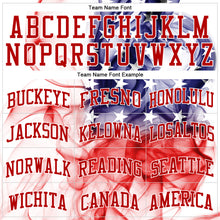 Laden Sie das Bild in den Galerie-Viewer, Custom White White-Red 3D American Flag Authentic Baseball Jersey