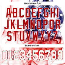 Laden Sie das Bild in den Galerie-Viewer, Custom White White-Red 3D American Flag Authentic Baseball Jersey