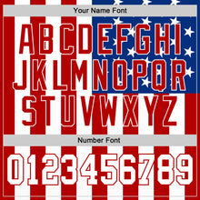 Laden Sie das Bild in den Galerie-Viewer, Custom White White-Red 3D American Flag Authentic Baseball Jersey