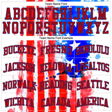 Laden Sie das Bild in den Galerie-Viewer, Custom White Royal-Red 3D American Flag Authentic Baseball Jersey