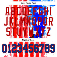 Laden Sie das Bild in den Galerie-Viewer, Custom White Royal-Red 3D American Flag Authentic Baseball Jersey