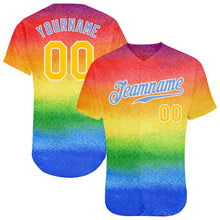Load image into Gallery viewer, Custom Rainbow For Pride Month Love Is Love LGBT Authentic Baseball Jersey
