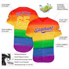 Load image into Gallery viewer, Custom Rainbow For Pride Month Love Is Love LGBT Authentic Baseball Jersey