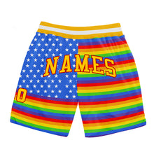 Laden Sie das Bild in den Galerie-Viewer, Custom Rainbow For Pride Month Love Is Love LGBT Authentic Basketball Shorts