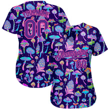 Laden Sie das Bild in den Galerie-Viewer, Custom 3D Pattern Design Colorful Flowers And Mushrooms Psychedelic Hallucination Authentic Baseball Jersey