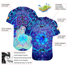 Загрузить изображение в средство просмотра галереи, Custom 3D Pattern Design Magic Girl Sitting And Meditation In Lotus Position Over Geometry Psychedelic Hallucination Authentic Baseball Jersey