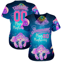 Загрузить изображение в средство просмотра галереи, Custom 3D Pattern Design Magic Mushrooms Over Sacred Geometry Psychedelic Hallucination Authentic Baseball Jersey