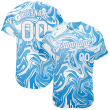 Load image into Gallery viewer, Custom 3D Pattern Design Abstract Ocean With Waves Fluid Art Authentic Baseball Jersey