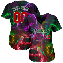 Загрузить изображение в средство просмотра галереи, Custom 3D Pattern Design Abstract Fractal Rendering Authentic Baseball Jersey