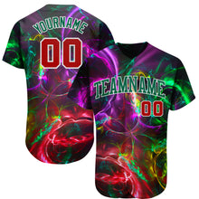 Загрузить изображение в средство просмотра галереи, Custom 3D Pattern Design Abstract Fractal Rendering Authentic Baseball Jersey