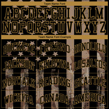 Charger l'image dans la galerie, Custom Camo Black-Old Gold 3D Salute To Service American Flag Authentic Baseball Jersey