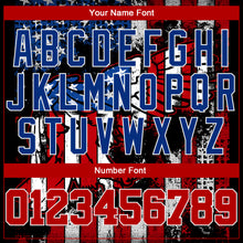 Load image into Gallery viewer, Custom Black Red Royal-White 3D Eagle American Flag Authentic Baseball Jersey