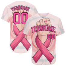 Загрузить изображение в средство просмотра галереи, Custom 3D Breast Cancer Awareness Month With Woman Hand And Pink Ribbon Women Health Care Support Authentic Baseball Jersey