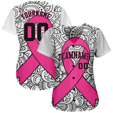 Загрузить изображение в средство просмотра галереи, Custom 3D Pink Ribbon Breast Cancer Awareness Month Women Health Care Support Authentic Baseball Jersey