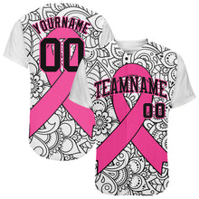 Загрузить изображение в средство просмотра галереи, Custom 3D Pink Ribbon Breast Cancer Awareness Month Women Health Care Support Authentic Baseball Jersey