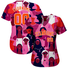 Загрузить изображение в средство просмотра галереи, Custom 3D Pink Ribbon Breast Cancer Awareness Month Women Health Care Support Authentic Baseball Jersey
