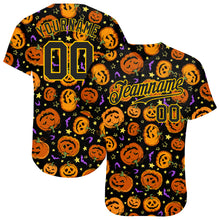 Load image into Gallery viewer, Custom 3D Pattern Halloween Pumpkins Bats Stars Authentic Baseball Jersey
