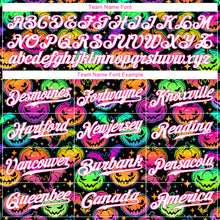 Load image into Gallery viewer, Custom 3D Pattern Bright Multicolored Halloween Pumpkins And Bats Authentic Baseball Jersey