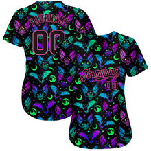 Load image into Gallery viewer, Custom 3D Pattern Bright Multicolored Halloween Bats Authentic Baseball Jersey