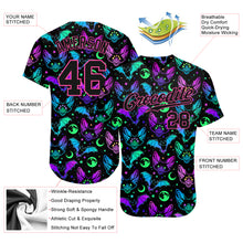 Load image into Gallery viewer, Custom 3D Pattern Bright Multicolored Halloween Bats Authentic Baseball Jersey