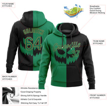 Load image into Gallery viewer, Custom Stitched Black Kelly Green-Old Gold 3D Pattern Scary Faces Of Halloween Pumpkin Sports Pullover Sweatshirt Salute To Service Hoodie
