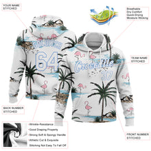 Загрузить изображение в средство просмотра галереи, Custom Stitched White White-Light Blue 3D Pattern Design Hawaii Palm Trees Sports Pullover Sweatshirt Hoodie