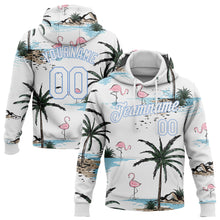 Загрузить изображение в средство просмотра галереи, Custom Stitched White White-Light Blue 3D Pattern Design Hawaii Palm Trees Sports Pullover Sweatshirt Hoodie
