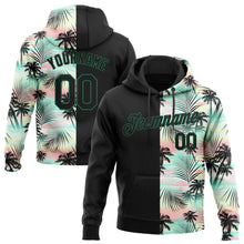 Загрузить изображение в средство просмотра галереи, Custom Stitched Black Black-Kelly Green 3D Pattern Design Tropical Palm Leaves Sports Pullover Sweatshirt Hoodie