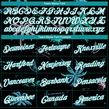 Загрузить изображение в средство просмотра галереи, Custom Stitched Black Aqua-White 3D Pattern Design Hawaii Palm Trees Sports Pullover Sweatshirt Hoodie