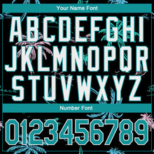 Загрузить изображение в средство просмотра галереи, Custom Stitched Black Aqua-White 3D Pattern Design Hawaii Palm Trees Sports Pullover Sweatshirt Hoodie