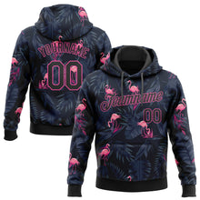 Load image into Gallery viewer, Custom Stitched Black Black-Pink 3D Pattern Design Flamingo Sports Pullover Sweatshirt Hoodie