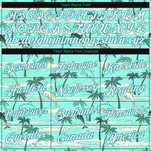 Загрузить изображение в средство просмотра галереи, Custom Stitched Aqua White 3D Pattern Design Hawaii Palm Trees Sports Pullover Sweatshirt Hoodie