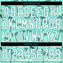 Загрузить изображение в средство просмотра галереи, Custom Stitched Aqua White 3D Pattern Design Hawaii Palm Trees Sports Pullover Sweatshirt Hoodie