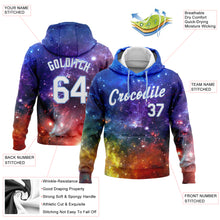 Загрузить изображение в средство просмотра галереи, Custom Stitched Galactic White-Light Blue 3D Pattern Design Sports Pullover Sweatshirt Hoodie