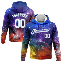 Загрузить изображение в средство просмотра галереи, Custom Stitched Galactic White-Light Blue 3D Pattern Design Sports Pullover Sweatshirt Hoodie