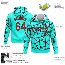 Загрузить изображение в средство просмотра галереи, Custom Stitched Aqua Red-Black 3D Pattern Design Sports Pullover Sweatshirt Hoodie