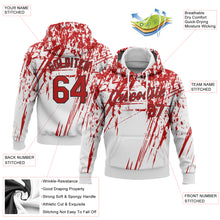 Загрузить изображение в средство просмотра галереи, Custom Stitched White Red-Black 3D Pattern Design Sports Pullover Sweatshirt Hoodie