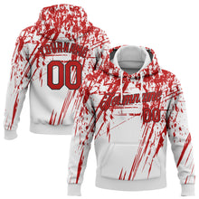 Загрузить изображение в средство просмотра галереи, Custom Stitched White Red-Black 3D Pattern Design Sports Pullover Sweatshirt Hoodie